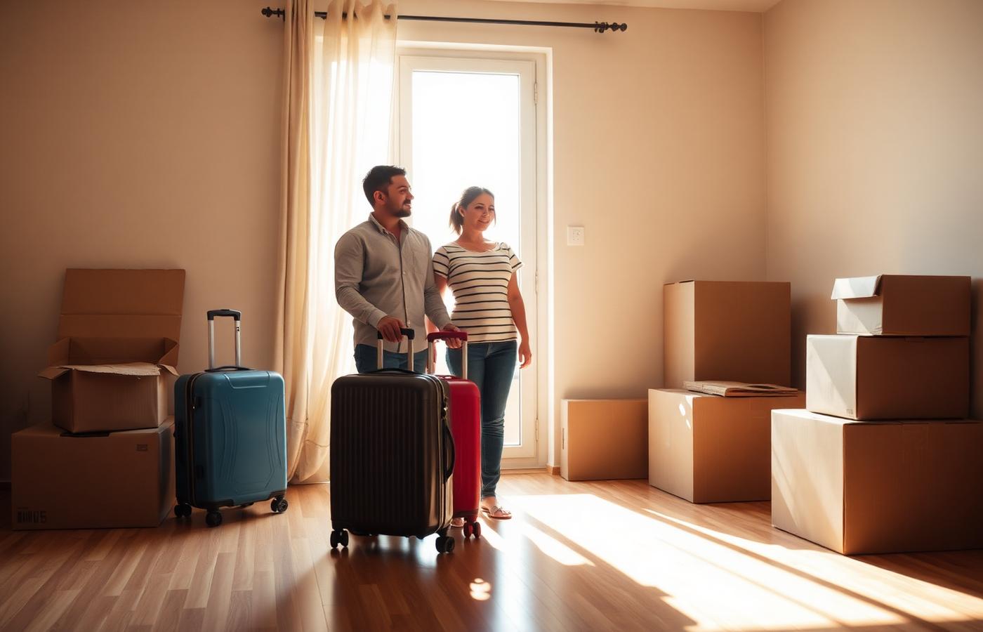 Famille arrivant dans son nouvel appartement en Israël